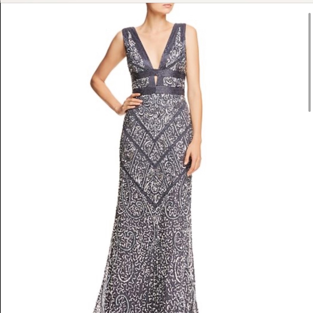 Evening gown! Gunmetal grey. Beautiful